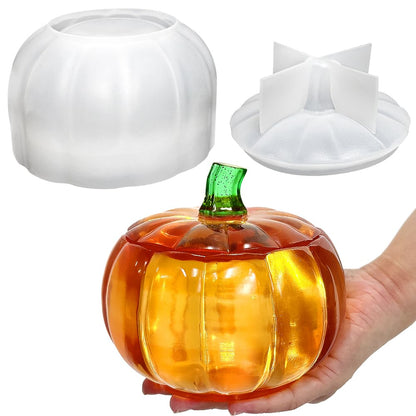 RESINWORLD 5'' Large Pumpkin Jar Mold, Halloween Resin Mold, Box Storage Silicone Mold for Resin, Clay, Gypsum Casting
