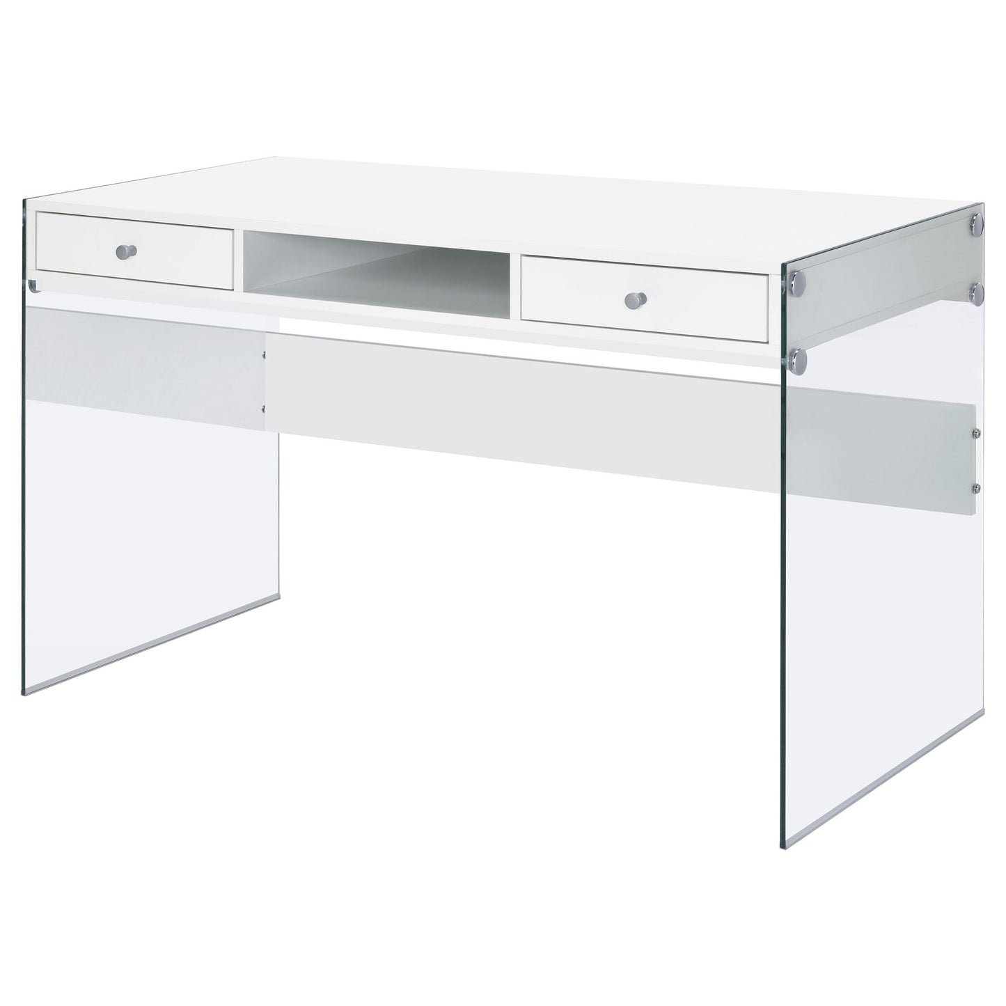 Coaster Home Furnishings Dobrev 48-inch 2-Drawer Writing Desk White High Gloss 800829