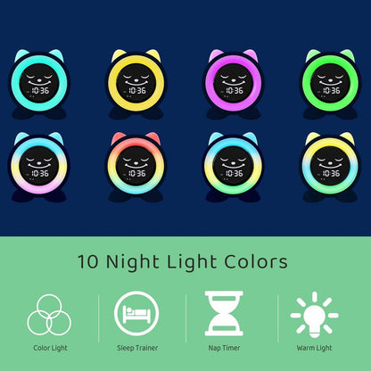 FiveHome Toddlers Sleep Training Clock, Ok to Wake Clock with Red Green Light,Emoji,Nap Timer, Gift Idea for Toddler Girls Boys