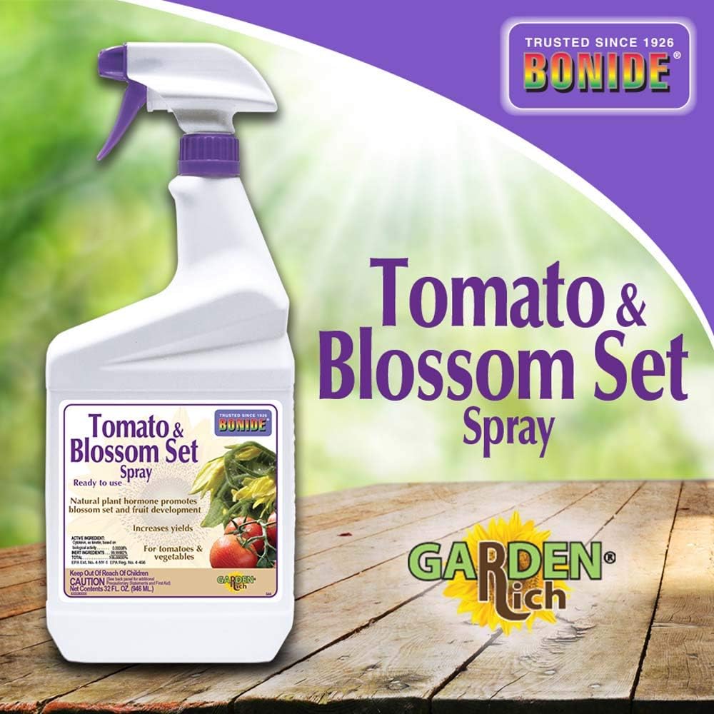 Set, 32 oz Bonide Tomato & Blossom Spray Ready-to-Use, Increases Harvest of Fruits & Vegetables in Home Garden