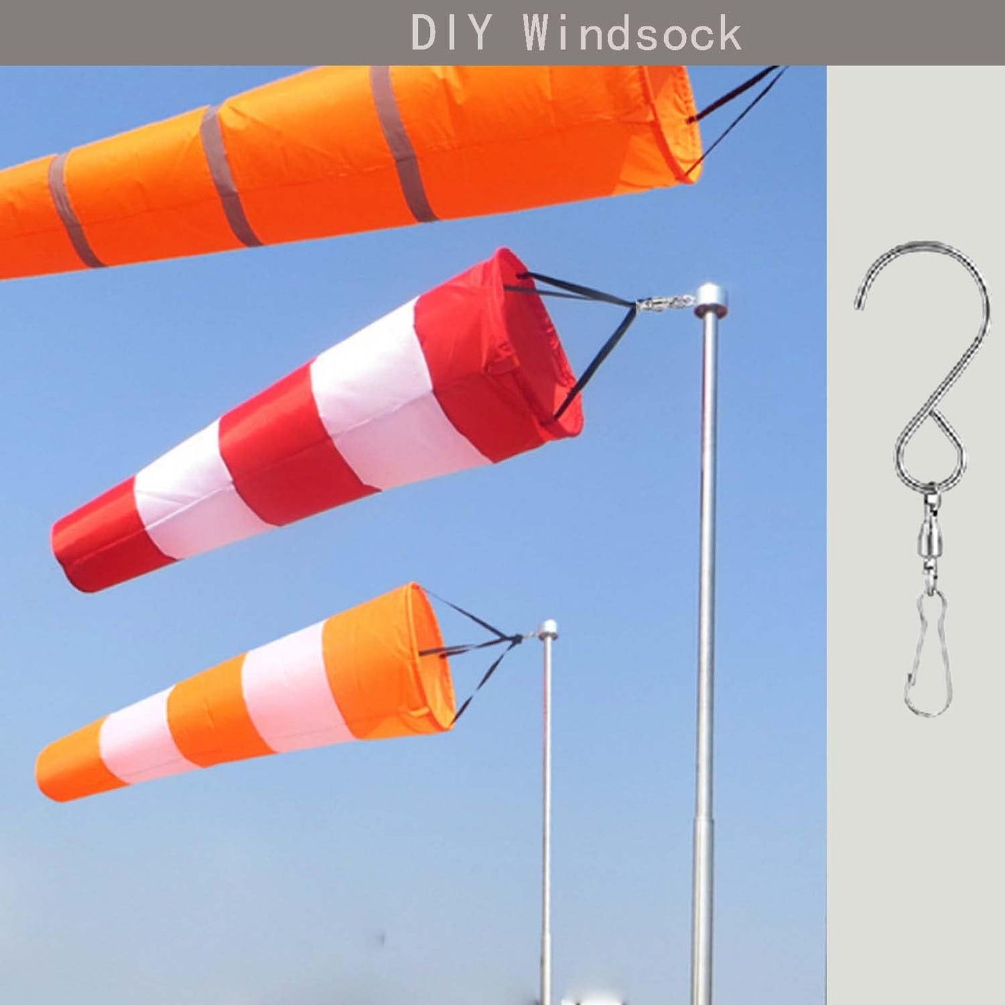 Wind Spinner Hooks for Wind Chimes, Outdoor Ornament Hooks, Swivel Hooks for Hanging Spinners