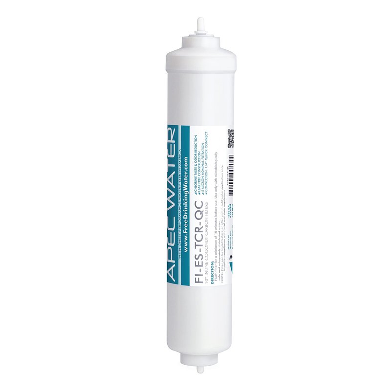APEC MEM-ES-50 50 GPD Membrane Filter for Reverse Osmosis System and FI-ES-TCR-QC 10" High Capacity Inline Carbon Filter, White