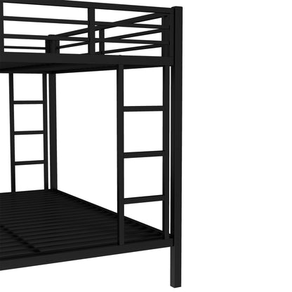 Bellemave Twin XL Over Queen Bunk Bed with Trundle, Heavy Duty Metal Frame with Full-Length Guardrails & Ladder, Bunk Beds with Trundle for Kids, Teens, Adults, Black