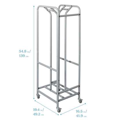 ECR4Kids The Surf Storage Rack, Holds 30 Lap Desks, Classroom Furniture, Silver
