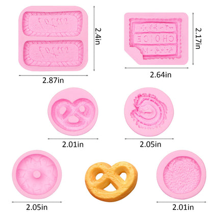 Cookie Silicone Molds, Donut Caramel Cookie Chocolate Molds, Biscuit Fondant Baking Molds for Cake Decoration Cupcake Topper Candy Butter Sugar Craft Jelly Mousse Gum Paste Clay Resin
