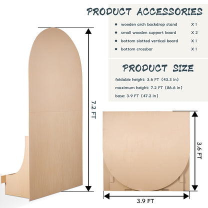 Wooden Arch Backdrop Stand: DIY Backdrops - Foldable 7.2 Ft Wedding Arch and Back Drop Stand for Party - Bridal Shower Decorations - Portable Arch Backdrop for Birthday Decorations