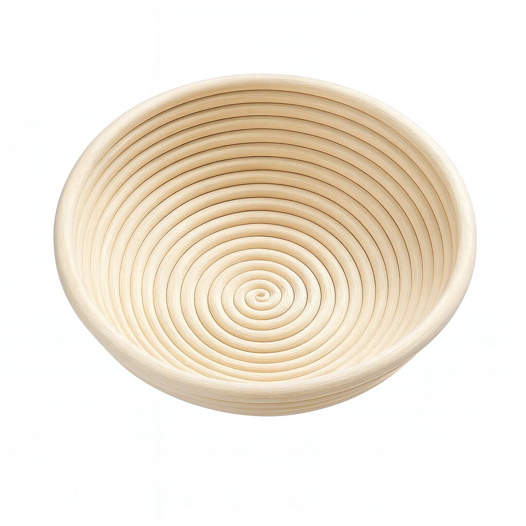 Saint Germain Bakery Premium Round Bread Banneton Basket with Liner - Perfect Brotform Proofing Basket for Making Beautiful Bread (10 inch)