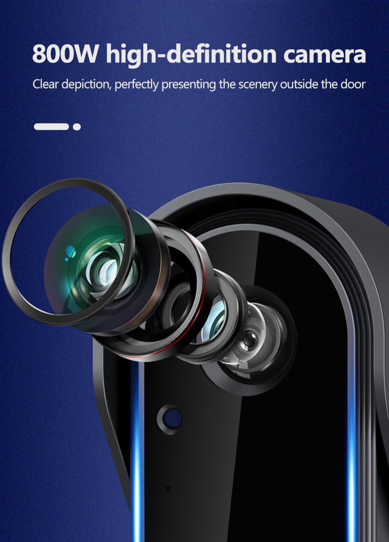 Doorbell Camera Wireless No Subscription 1080P, Waterproof Door Bell Camera with Monitor Screen Free Storage NO WiFi and APP, Video Intercom Two-Way Audio, 170° View Angle,Night Vision