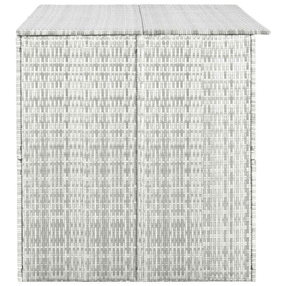 RCODSSK Poly Rattan Patio Storage Box Light Gray 59.1x39.4x39.4 Inches with Zipped Closure PE Liner, Outdoor Storage Chest for Cushions Pillows Blankets Towels, Powder-Coated Steel Frame