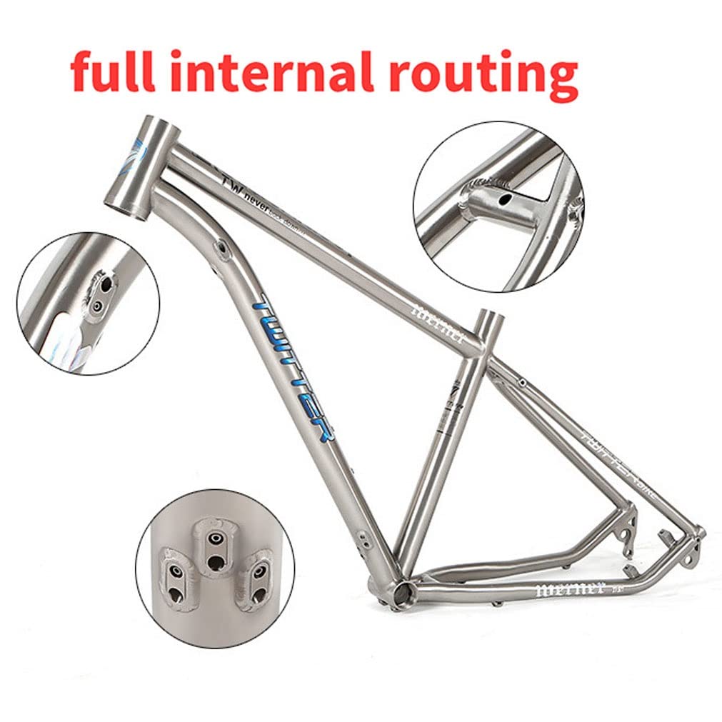 HIMALO Bike Frame 27.5/29er Mountain Bike Frame 15.5''/17''/19'' Lightweight Titanium Alloy Rigid Frame Disc Brake Thru Axle 12x142mm XC AM(29 * 17'')