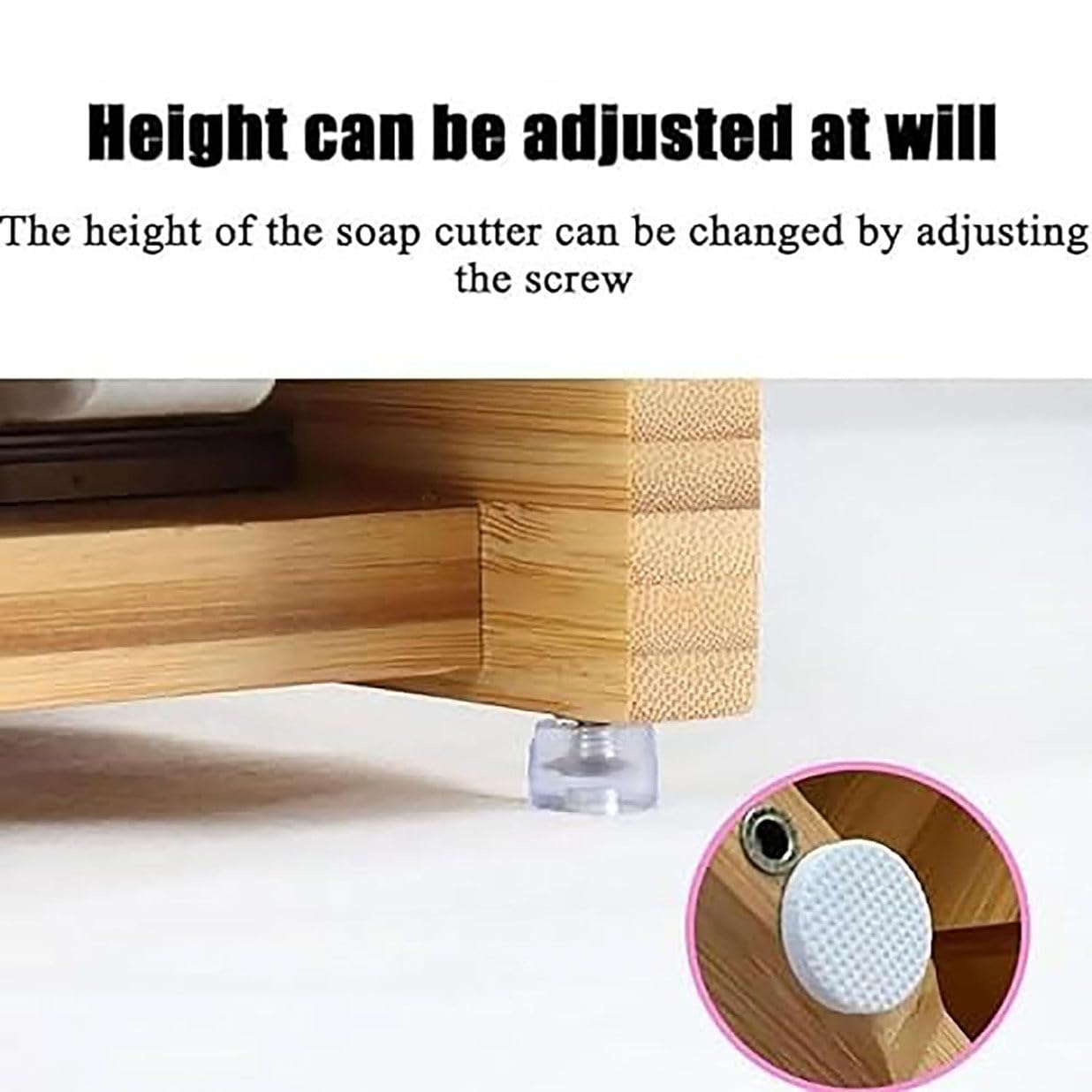 XQZMZSCP Loaf Soap Making Cutting Mold Kit, Adjustable Wooden Soap Cutter Machine with Size Scale and Hidden Storage Box