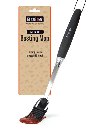 Grill Basting Brush, Silicone BBQ Basting Brush for Cooking Oil & Sauce, Heat-Resistant Baster for Grilling, Barbecue Tool, Dishwasher-Safe Food Basting Mop for BBQ, Smoking & Roasting