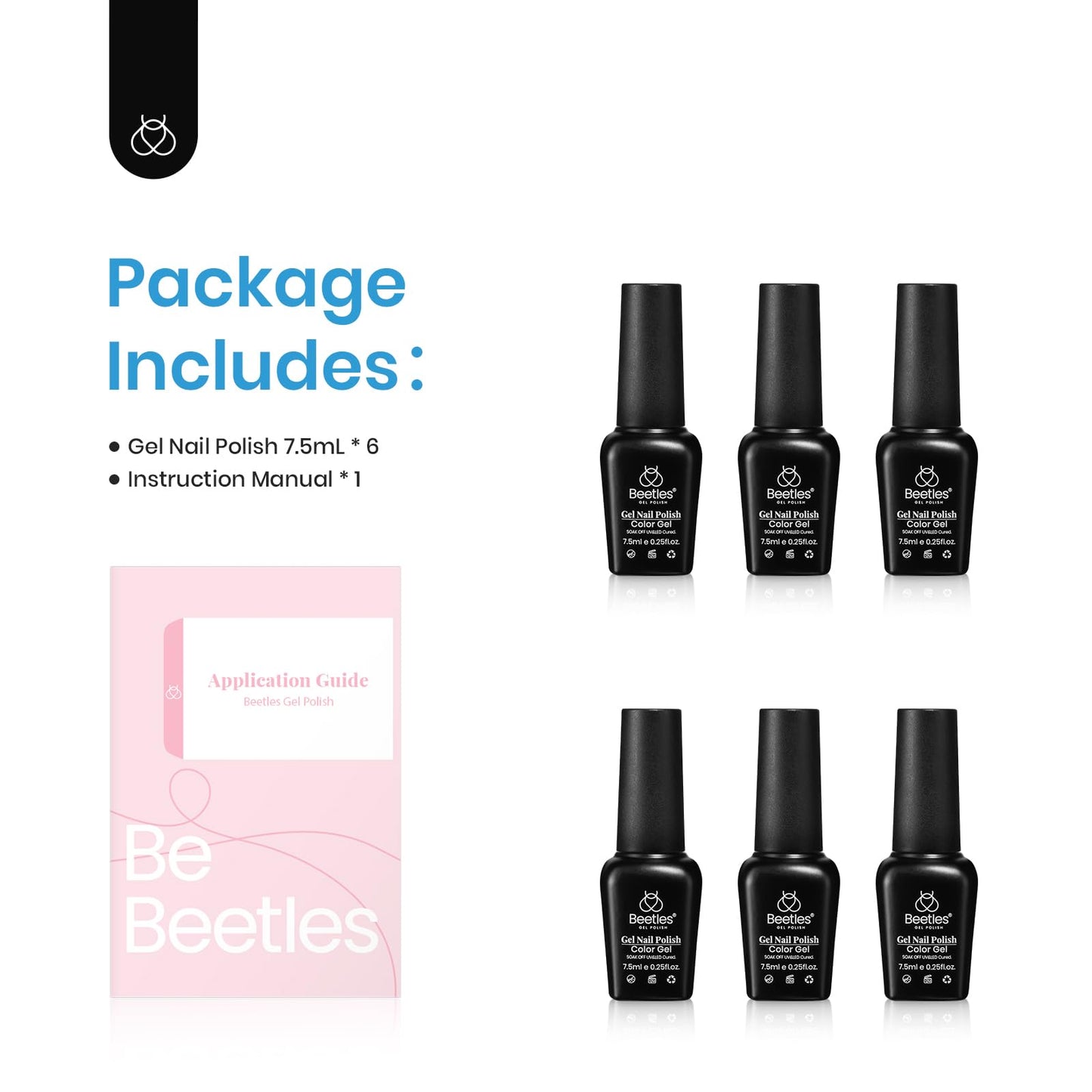 Beetles Jelly Gel Nail Polish Set, 6 Colors Milky White Nude Pink Brown Sheer Gel Polish Kit Nail Concealer Translucent Effect Soak Off Uv French Nail Art Gift for Women Ultimate Monochrome Collection
