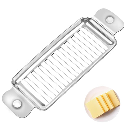 Butter & Cheese Slicer,Stainless Steel Butter Slicer for Butter Squares,Multipurpose Handheld Cheese Cutter for Block Cheese,Dishwasher Safe