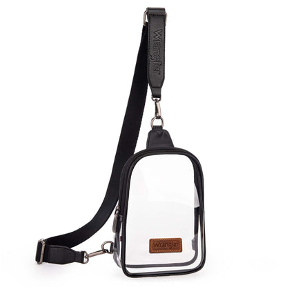 Wrangler Crossbody Clear Sling Bags for Women Stadium Approved Cross Body Purse for Sports Events Concerts