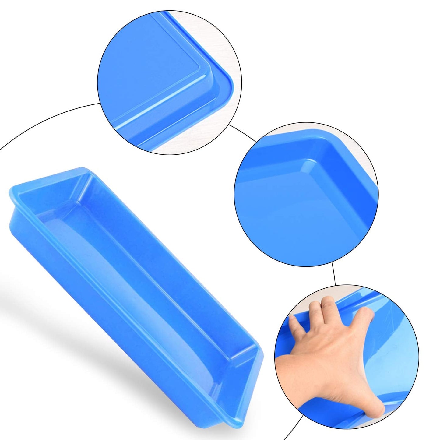 Plastic Art Trays - 5 Piece Stackable Activity & Craft Organizer, Serving & Jewelry Tray for DIY Projects, Painting, Beads (11 x 8.3 x 1.2 inch)