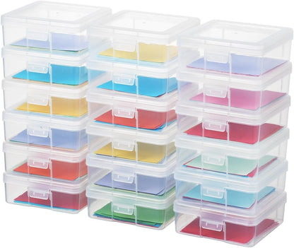 Novelinks Clear Plastic Storage Containers - Stackable Organizers with Lids for Crafts & Games | 18 Pack Small