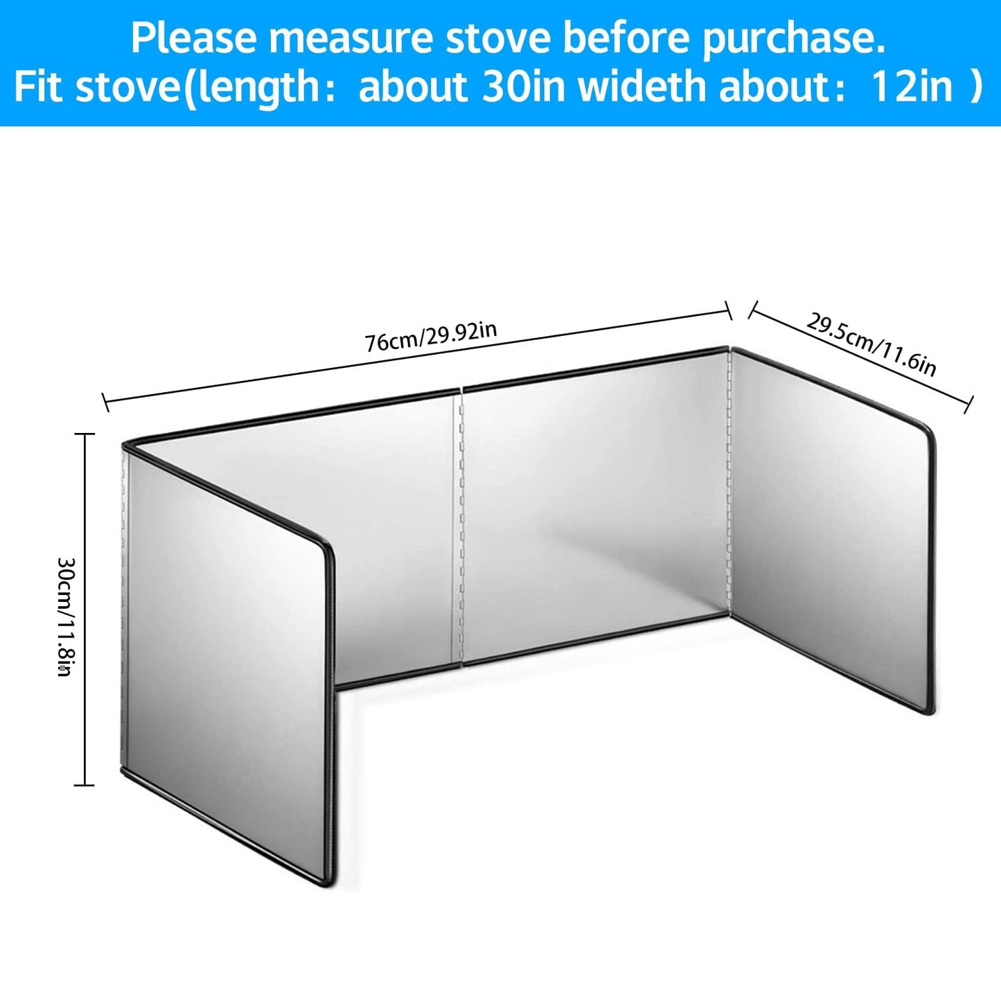 4 Sided Oil Splatter Guard Grease Splatter Guard Stove Splatter Guard, Splatter Guards Splatter Screen for Frying Pan,Large Foldable Splash Guard for Stove Top, Steel Anti Splatter Shield