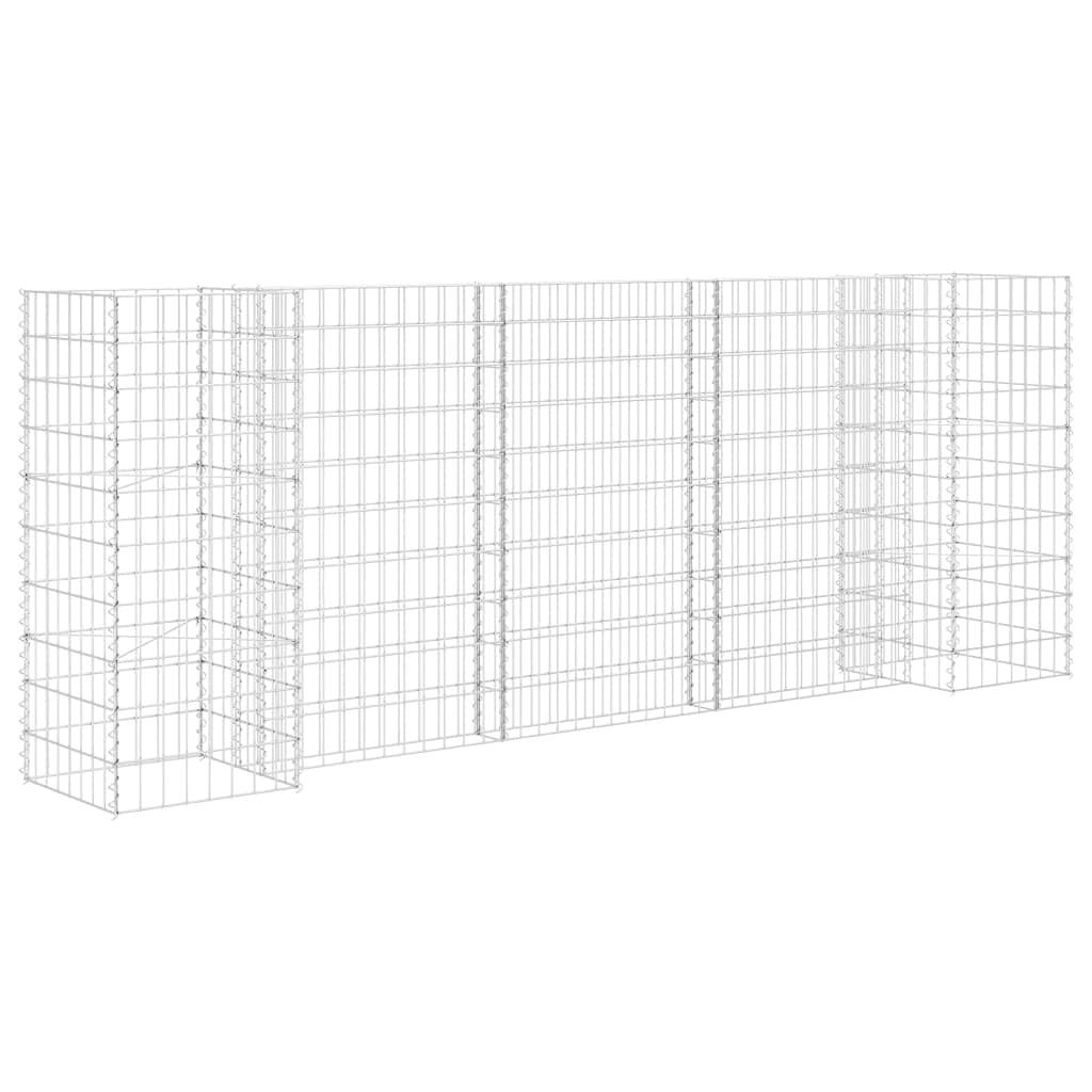 Favemtsl Gabion Planter 102.4 x 15.7 x 39.4 in Silver Steel Outdoor Raised Garden Bed Large Rectangular Metal Flower Box Weather-Resistant for Patio Backyard Garden and Terrace