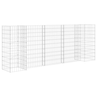 Favemtsl Gabion Planter 102.4 x 15.7 x 39.4 in Silver Steel Outdoor Raised Garden Bed Large Rectangular Metal Flower Box Weather-Resistant for Patio Backyard Garden and Terrace