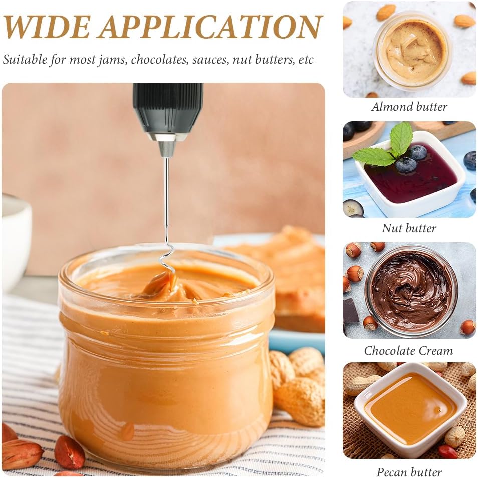 homfanseec Tool(11.81inch) Peanut Butter Stirrer Stainless Steel,Peanut Butter Mixer Hand Crank, Peanut Butter Stirrer
