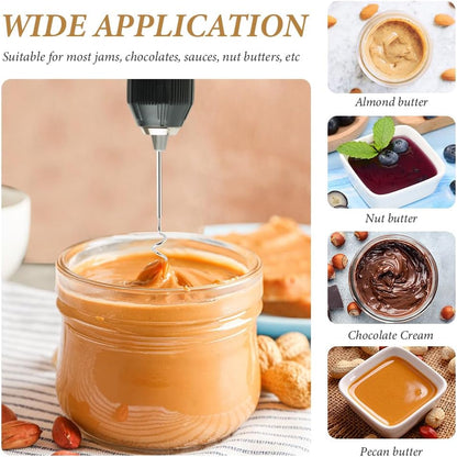 homfanseec Tool(11.81inch) Peanut Butter Stirrer Stainless Steel,Peanut Butter Mixer Hand Crank, Peanut Butter Stirrer
