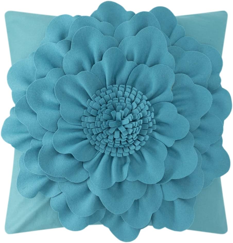 18x18 Inch JWH Stereo Flower Throw Pillow Covers Decorative Floral Accent Pillow Case Handmade Pillowcase Aesthetic