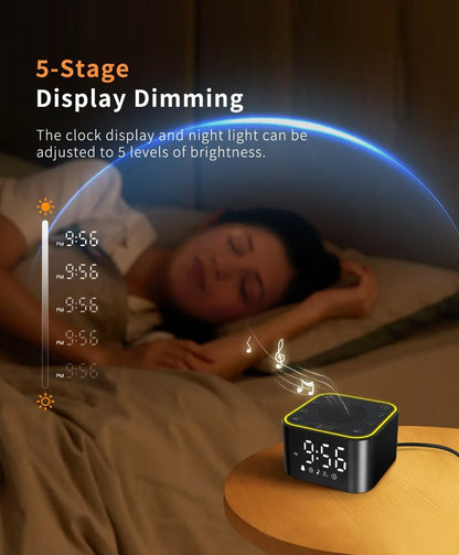 White Noise Sound Machine, Alarm Clock with Sound Machine for Sleeping, White Noise Machine with Digital Clock for Bedrooms, RGB Night Light, 30 Soothing Sounds for Baby Kids Adults