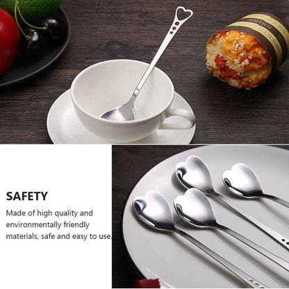 2Pcs Heart Shaped Spoons, Love Spoons for Coffee, Tea, Ice Cream, Dessert for Mother's Day with Gift Box