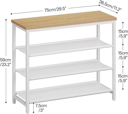 3 4-Tier Closet 9-12 WN94XJ01 HOOBRO Shoe Rack with PU Shelves, Shoe Storage Organizer for and Entryway, Holds Pairs