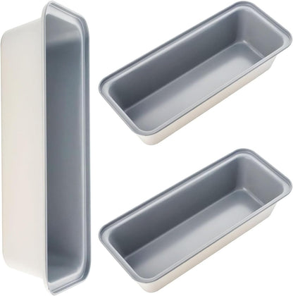 13x4 Inch 3-Pack, Loaf Pan Nonstick Carbon Steel Bread Pan for Even Baking, Long Baking Pan for Homemade Sourdough