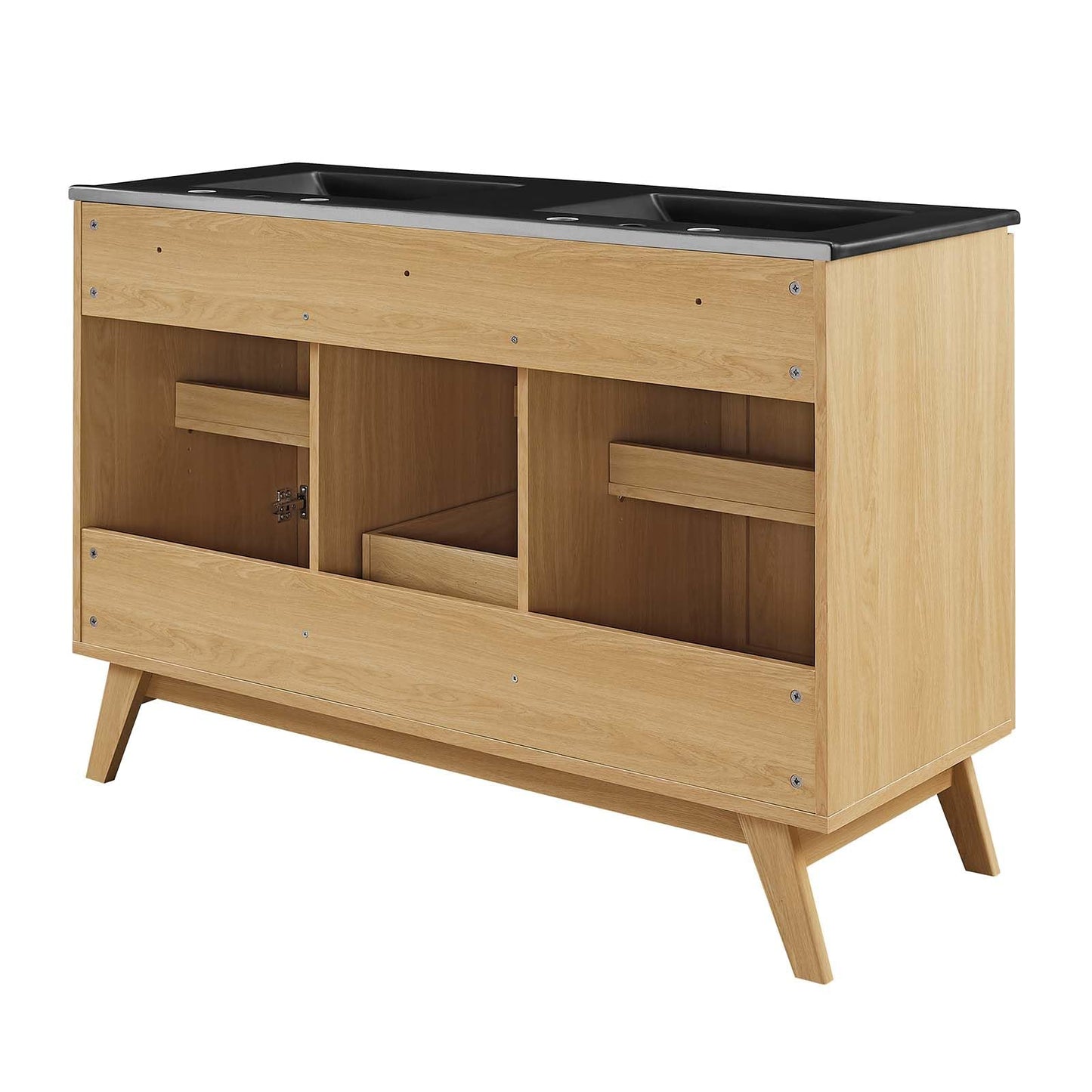 Modway Soma Bathroom Vanity, 48 Inch Double, Oak Black