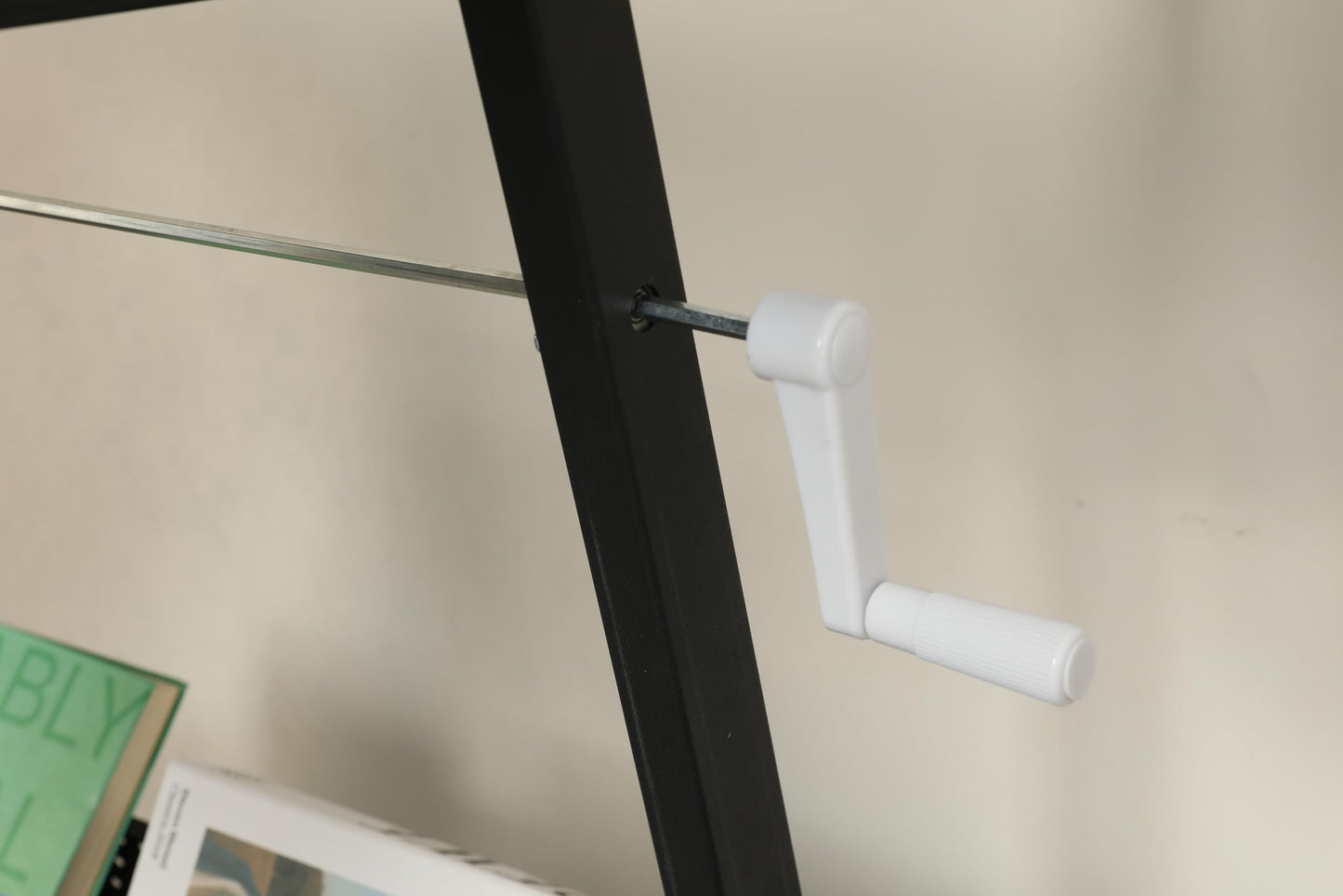 GOLGAILY Rated 72" Adjustable Drafting Table with Tempered Glass Top Black Metal Frame 40.15" L x 23.62" W