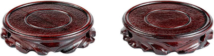 Set 2 (D4 H0.75) Thy Collectibles of Oriental Rosewood Plant and Drink Coasters Stands for Small House Plants, Coffee