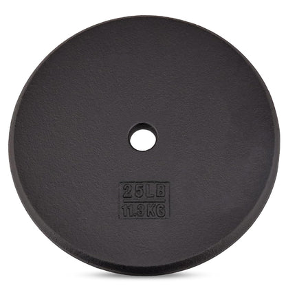 Yes4All Standard 1" Cast Iron Weight Plate - Ideal for Strength Training - Multiple Weight: 5LB to 25LB (Single & Set of 4)