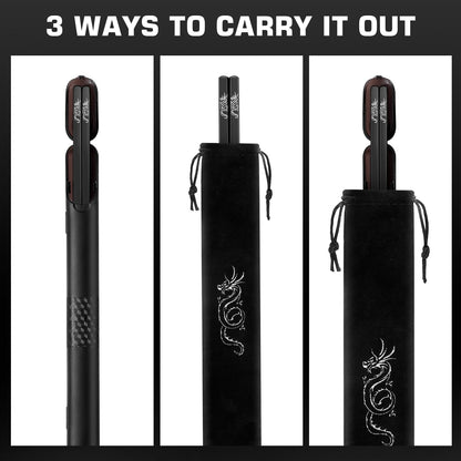 Youda 99.8% Pure TITANIUM Chopsticks 1 Pairs with Black Carrying Case Ultralight and Reusable Chopsticks for Camping, Home, Travel