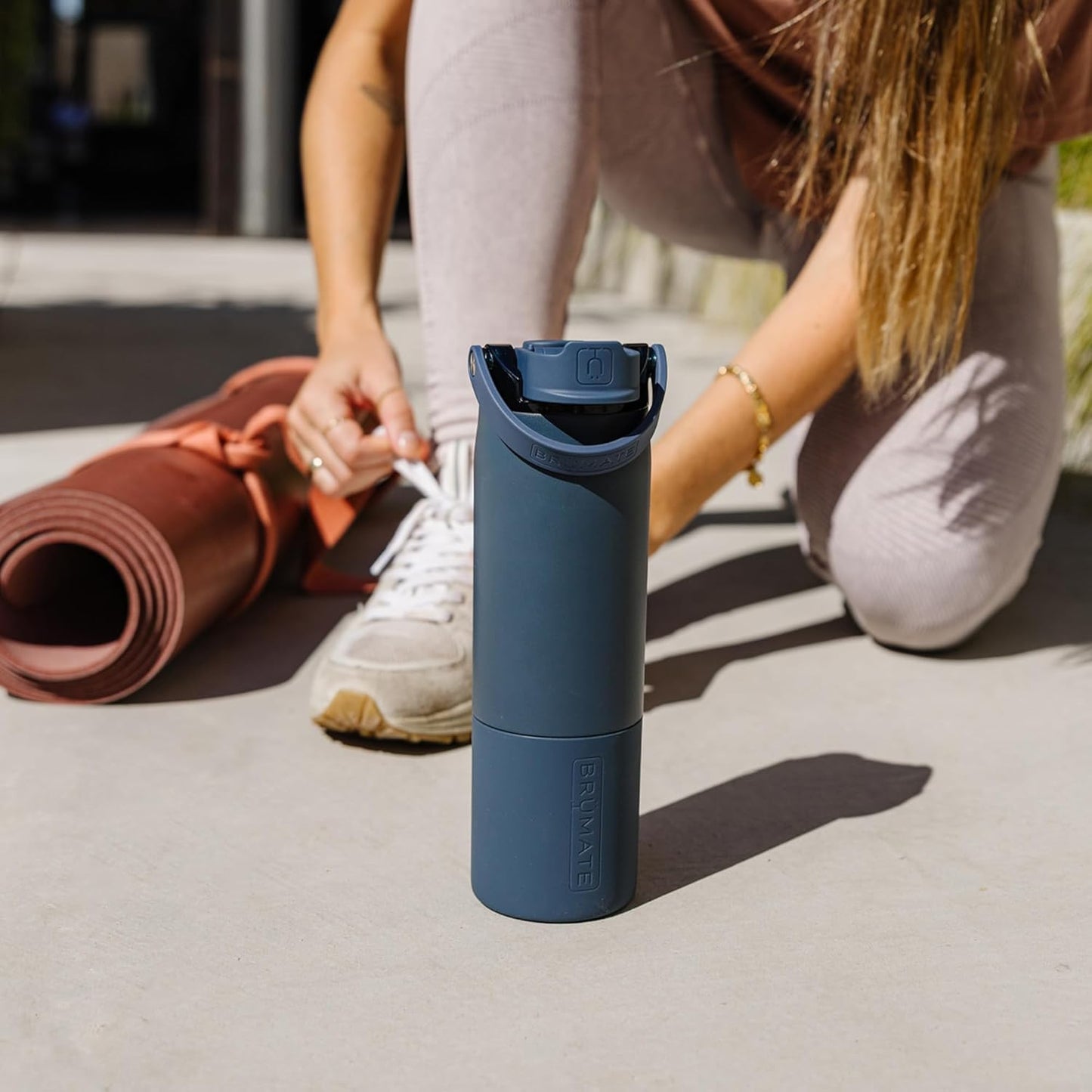 BrüMate Rise 35oz Water Bottle With Covered Silicone Straw | 100% Leakproof Insulated Water Bottle | Soft Sip Silicone Spout | Made of Stainless Steel | 35oz (Black Stainless)