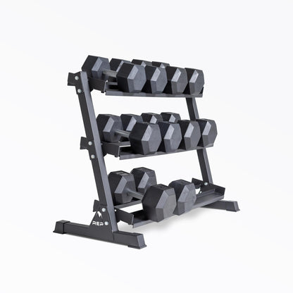 Rep Fitness 55lb-75 lb Dumbbell Set- Rubber Hex, Low Odor, Fully Knurled- Made for Heavy Lifting