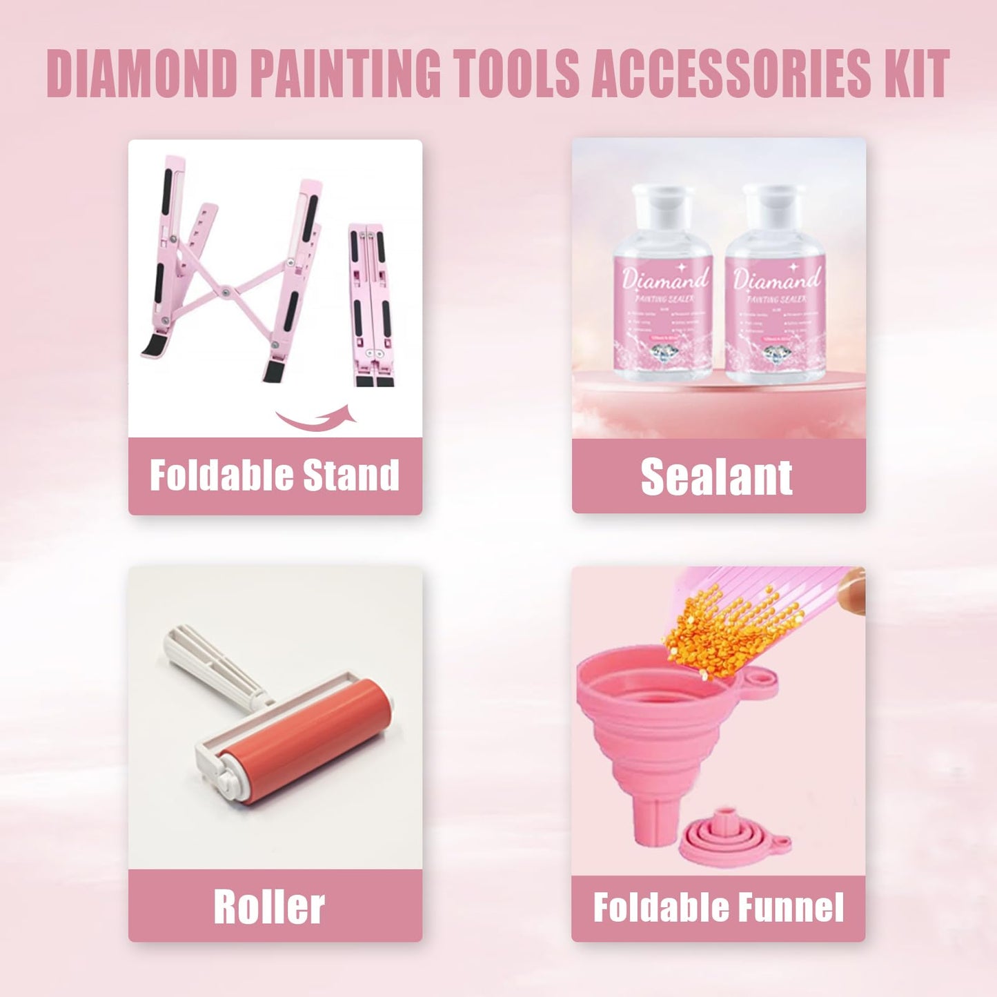 Qlonry 150 Pcs All Inclusive Diamond Painting Tool Kit Diamond Art Accessories Kit Including A4 LED Light Pad Kit,Bracket,Convex Point Design Storage Box,Painting Pen for DIY Craft