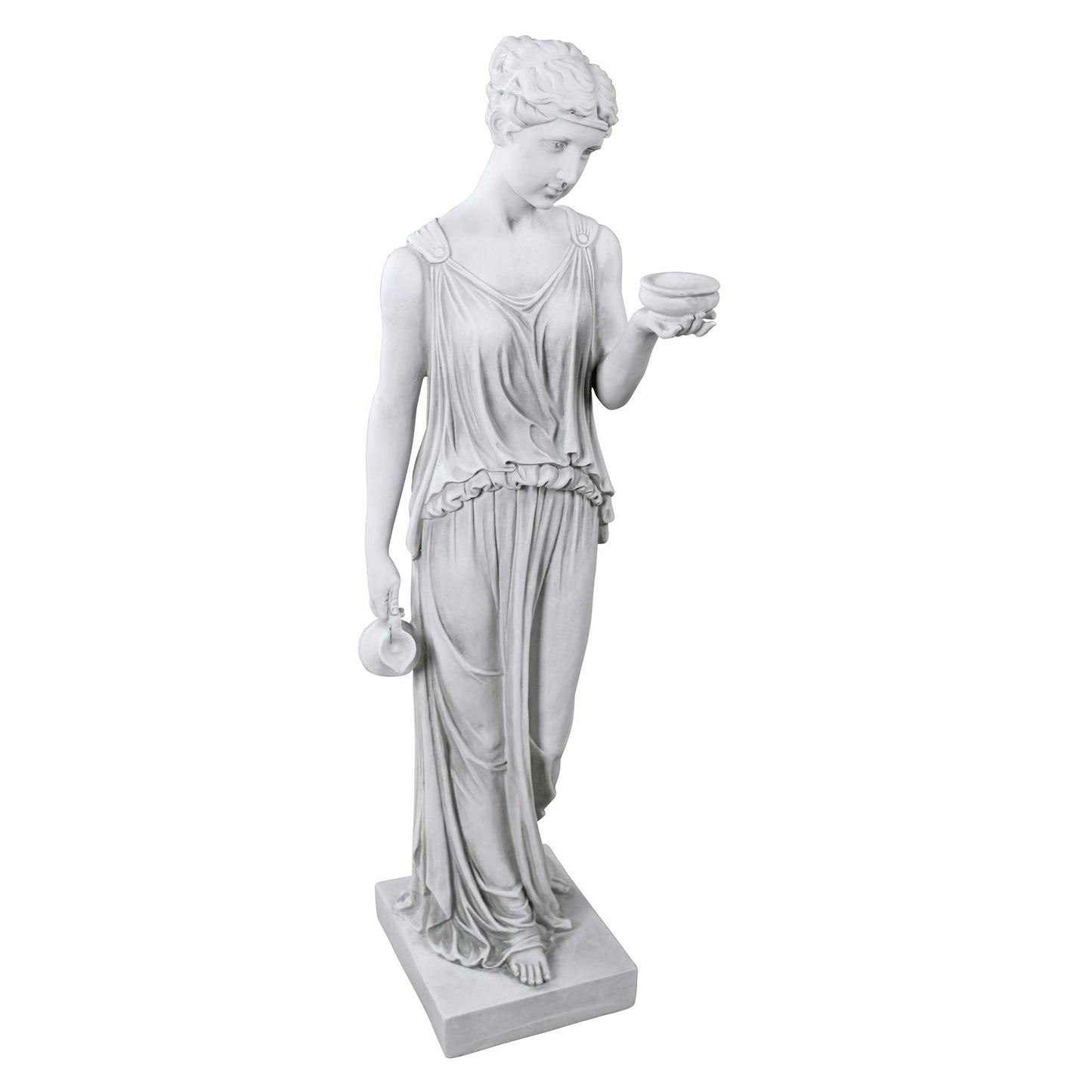 Design Toscano KY71304 Hebe Greek Woman Patron of Youth Indoor/Outdoor Garden Statue, Large Size, 10 inches Wide, 32 inches Tall, Handcast Polyresin, Antique Stone Finish