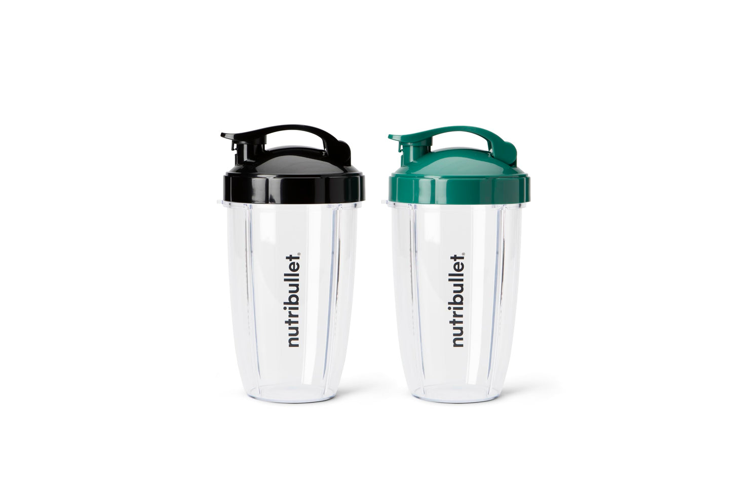 nutribullet 24 oz To-Go Cups and colored flip-top lids (Black/Green)
