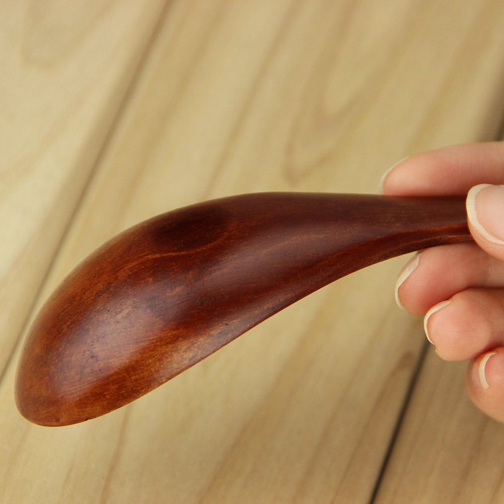 AOOSY Soup Spoons, Wooden Spoons, 4 Pieces Japanese Style LightWeight Table Spoon Kitchen Utensil for Adults