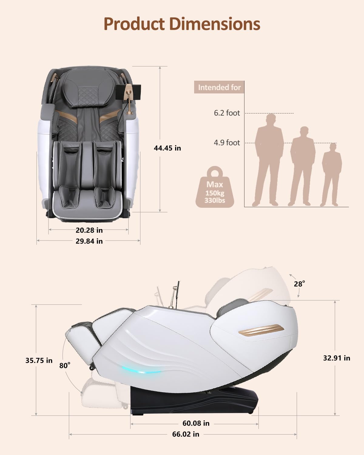 RELX 2026 Massage Chair Full Body, 20 Modes Zero Gravity SL-Track Shiatsu Massage Chair Built-in Heat System, Airbag Massage with Body Scan, Deep Yoga Stretch, Calfrest Extension and AI Control(White)