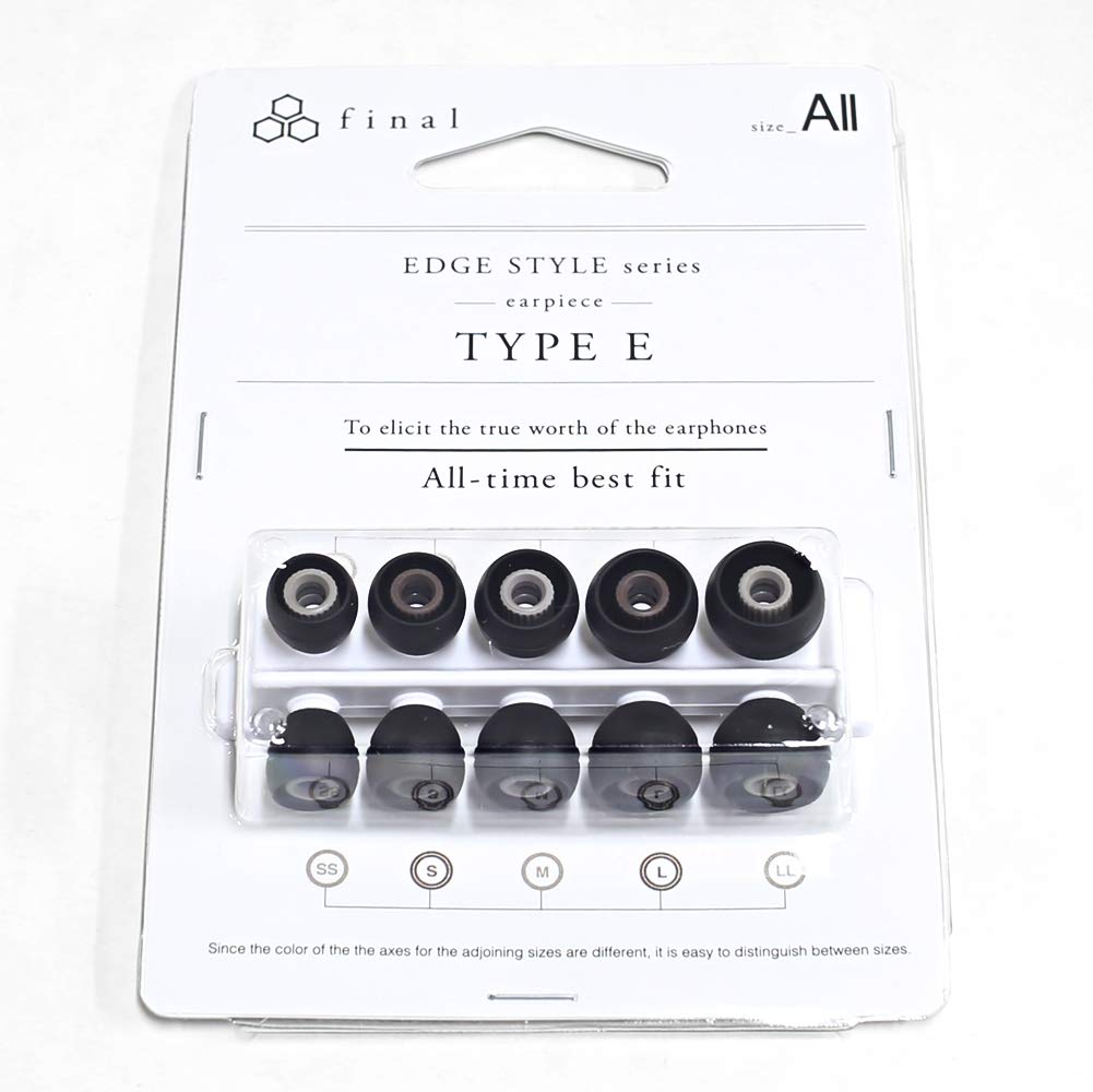 Final Audio Black Silicone Eartips Compatible with 1More, AKG, Audio-Technica, Beats by Dre, Campfire Audio, Empire Ears, Sony (5-Pairs, Multi)