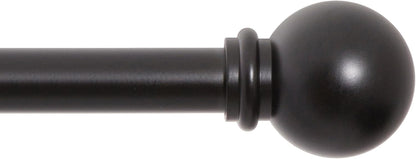 Kenney Chelsea Ball End Window Curtain Rod, Adjustable 28 to 48 Inches, Extendable Set, Black