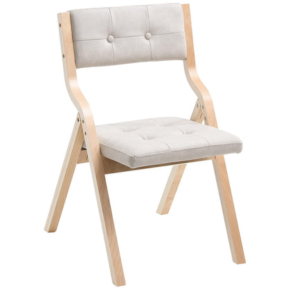 VEVOR Wooden Folding Chairs with Cushion, Set of 4, Portable Foldable Cushion Chair with Wooden Frame, Modern Padded Dining Chair for Kitchen, Office, Wedding, Party, Dining Room, Easy Assembly, Beige