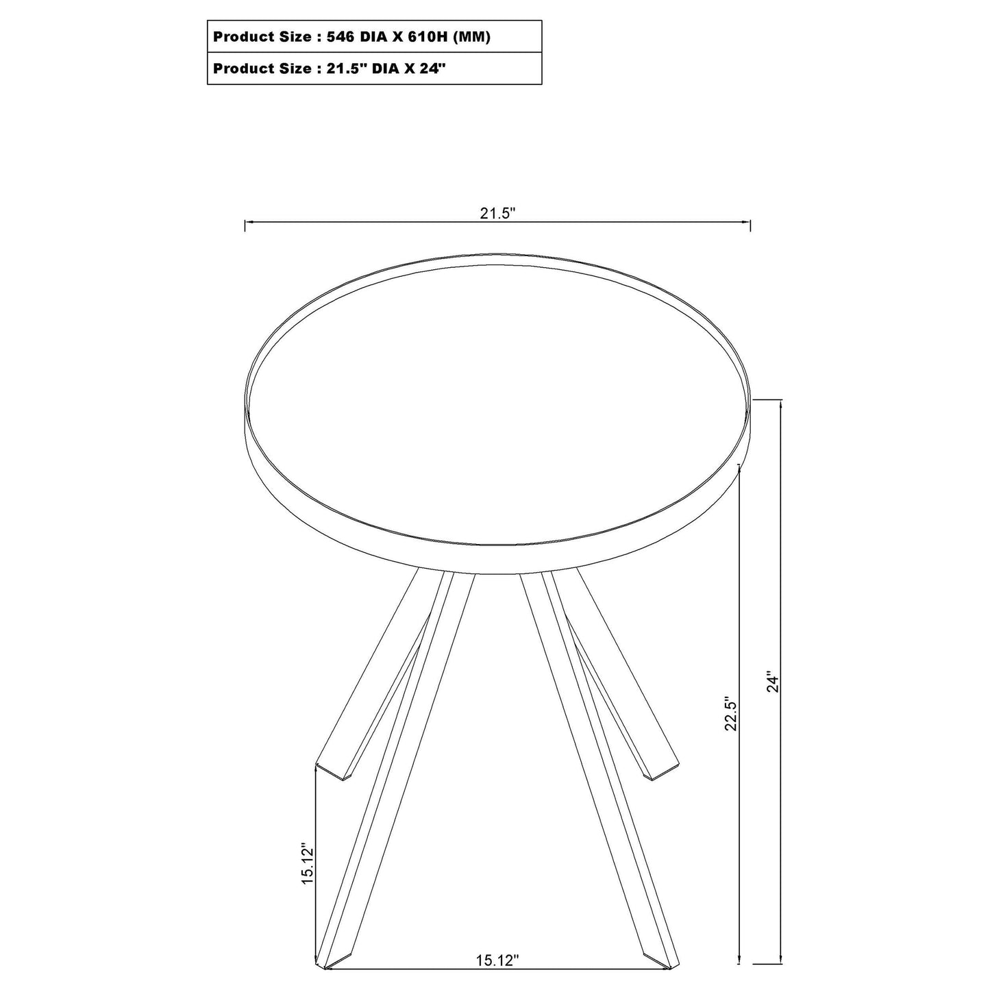 Coaster Home Furnishings Briggs 3-Piece Round Coffee and End Table Set White