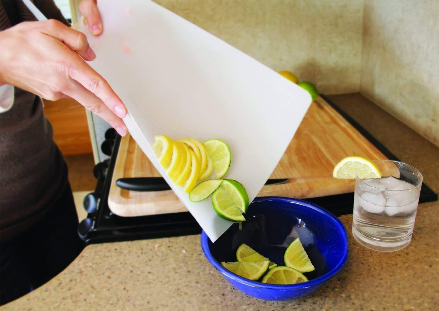 Thin Clear Flexible Plastic Cutting Board Chopping Mat, 12" x 15" (4 Pack)