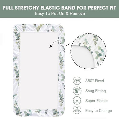 Little Grape Land Crib Sheets - Super Soft 2-Pack Fitted Sheets for Standard Cribs & Toddler Mattresses | Leaves & Green