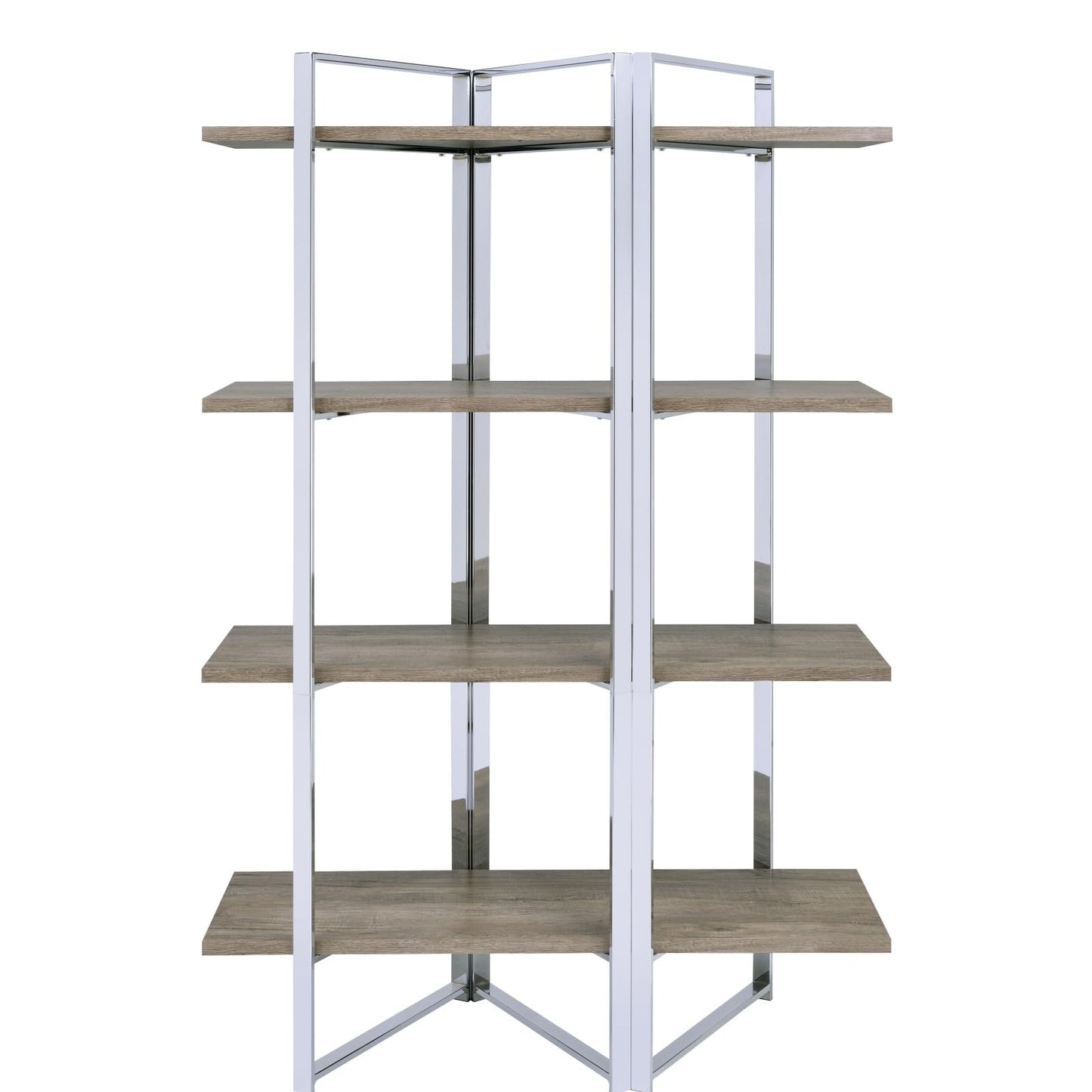 KCSWKJ Chrome Finish Bookshelf
